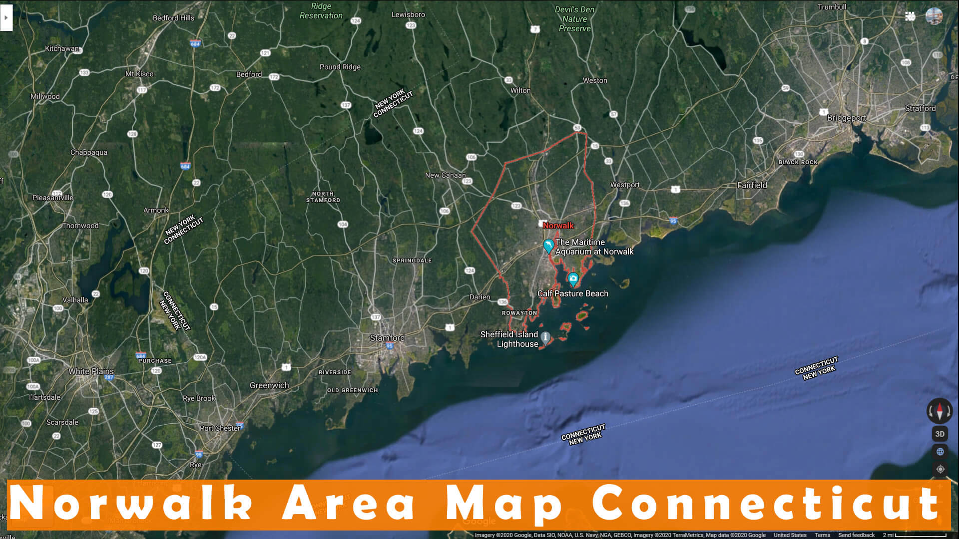 Norwalk Area Map Connecticut